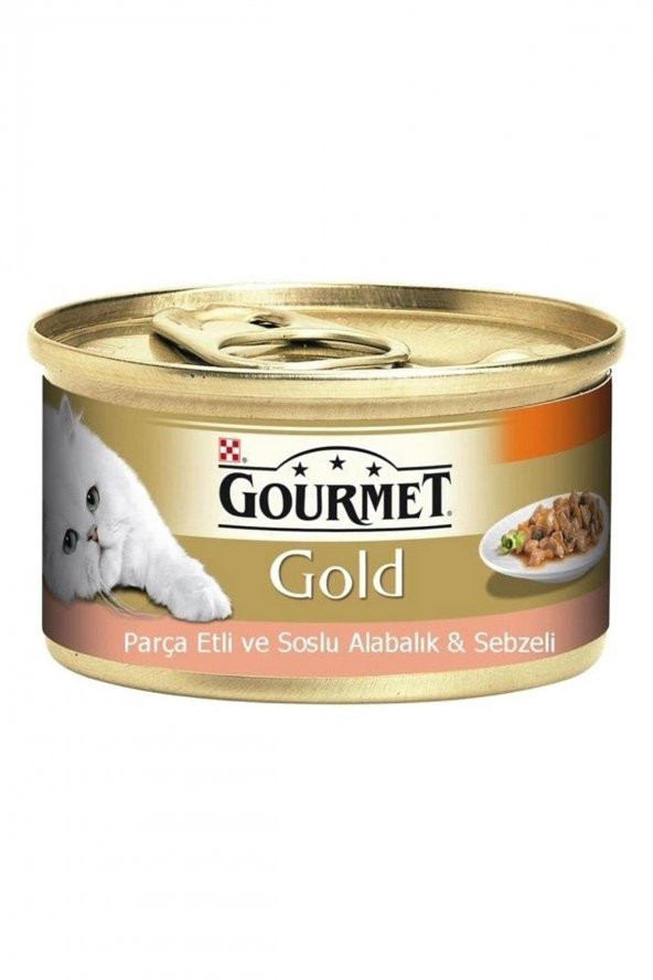 Gourmet Gold Parça Etli Alabalık Sebzeli Konserve Kedi Maması 85 Gr