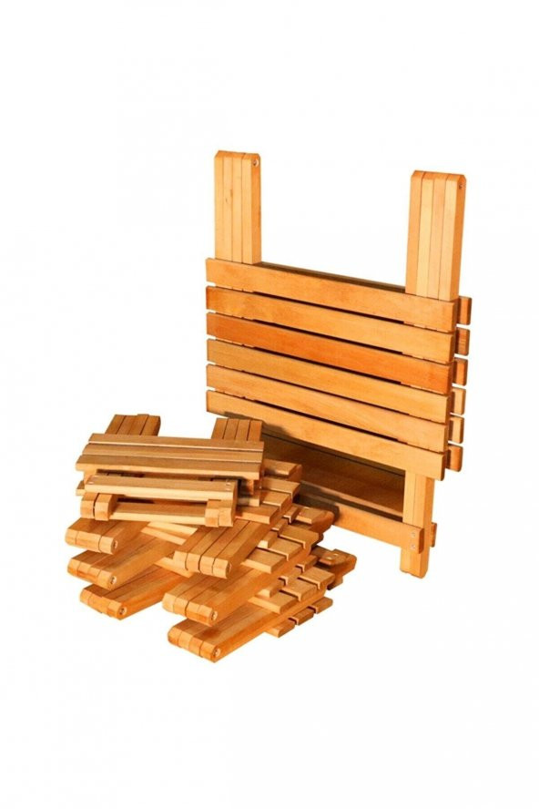 Ahşap Katlanır Piknik Masası Takımı - Ahşap Katlanabilir Masa ve Tabure - 5