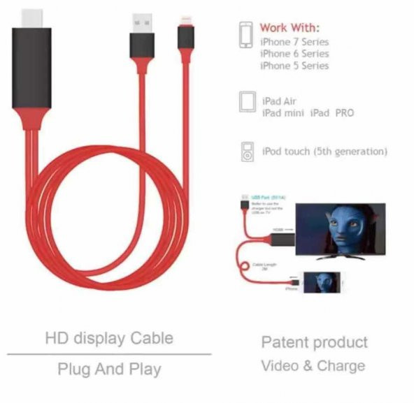 Apple iPhone Lightning HDMI Kablo - 2
