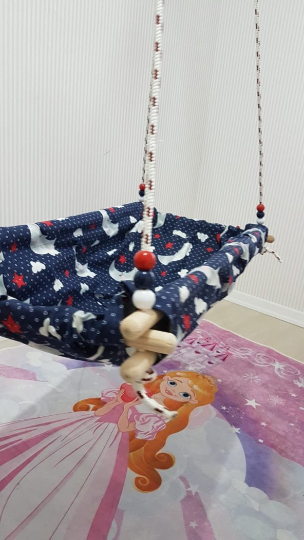 Altev Ahşap Yaylı Zıpzıp Hamak Beşik Hoppala Tavana Asılan Salıncak Bebek Yatağı - 3