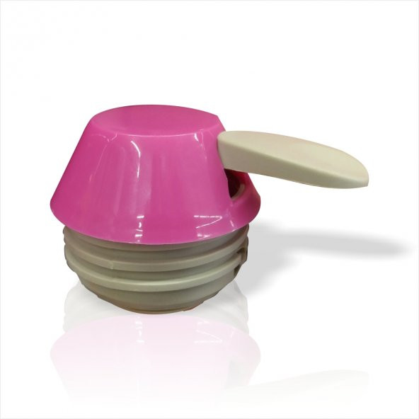 Profesyonel İçi 750cl Cam Tüp Hazneli Pembe Metal Gövdeli Bas Kulplu Soğuk Sıcak Termos Suluk Matara - 4