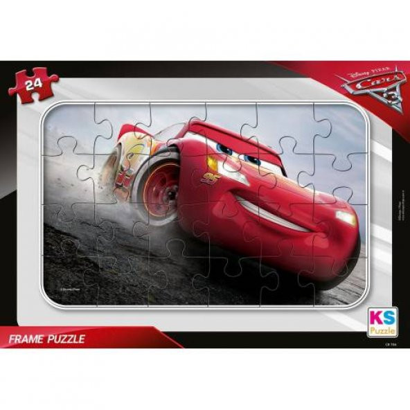 Ks Games Cars 24 Parça Frame Puzzle - Şimşek McQueen