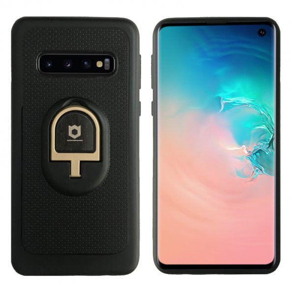 Samsung S10 (G973) iFace Yüzük Tutuculu Arka Kapak Halka-Gold - 3