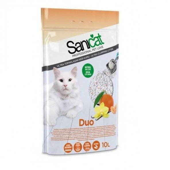 Sanicat Duo Mandalina Ve Vanilyalı Kedi Kumu 10 Lt - 2