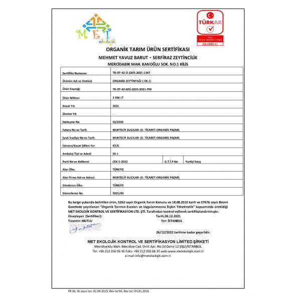 Serfiraz Soğuk Sıkım Natürel Sızma Zeytinyağı Cam 500 ML - 3