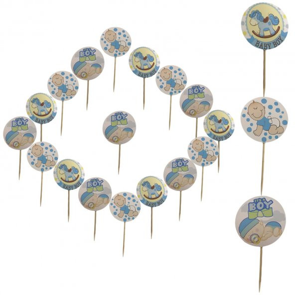 Erkek Baby Shower Süsleri Seti Paketi - 4