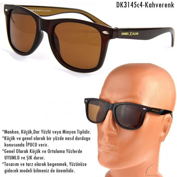 Daniel Klein Polarize Erkek Güneş Gözlüğü Wayfarer Model Kare Tasarım - 5