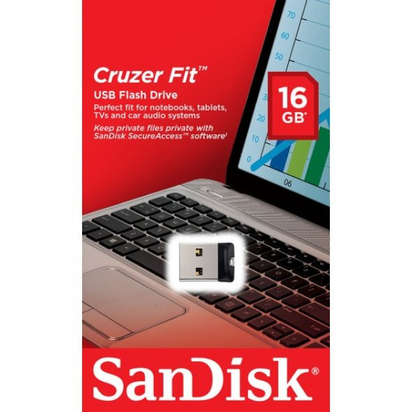 SanDisk Cruzer Fit 16GB Usb Bellek (SDCZ33-016G-G35)