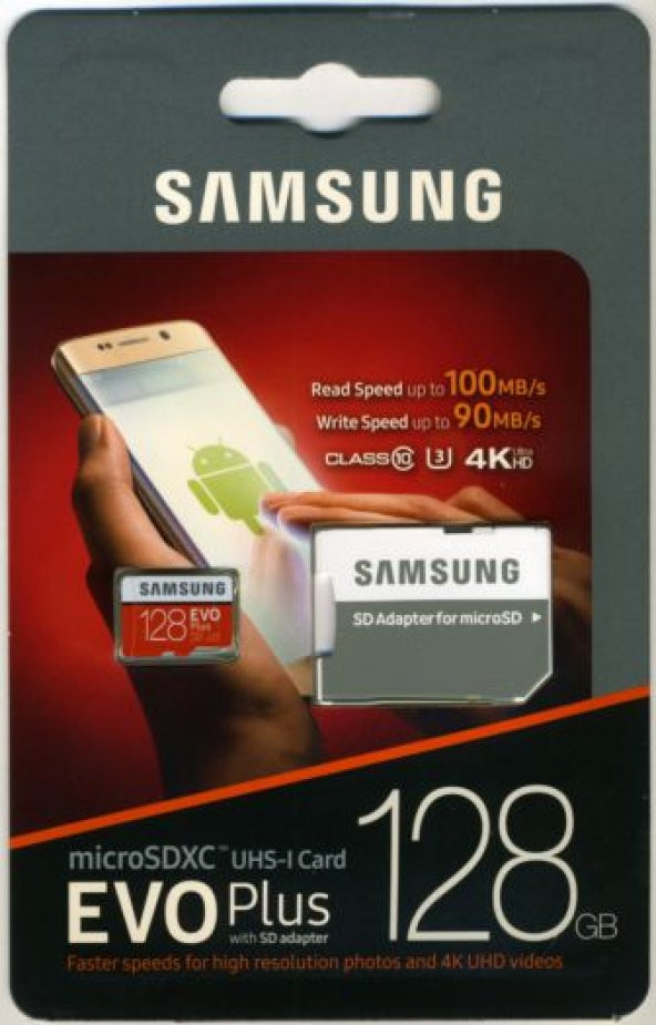 Samsung EVO Plus 128GB 100 MB/s microSDXC Kart (SD Adaptör) MB-MC128GA/TR