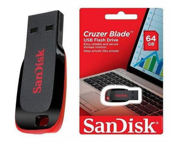 SanDisk 64GB Cruzer Blade USB Bellek USB 2.0