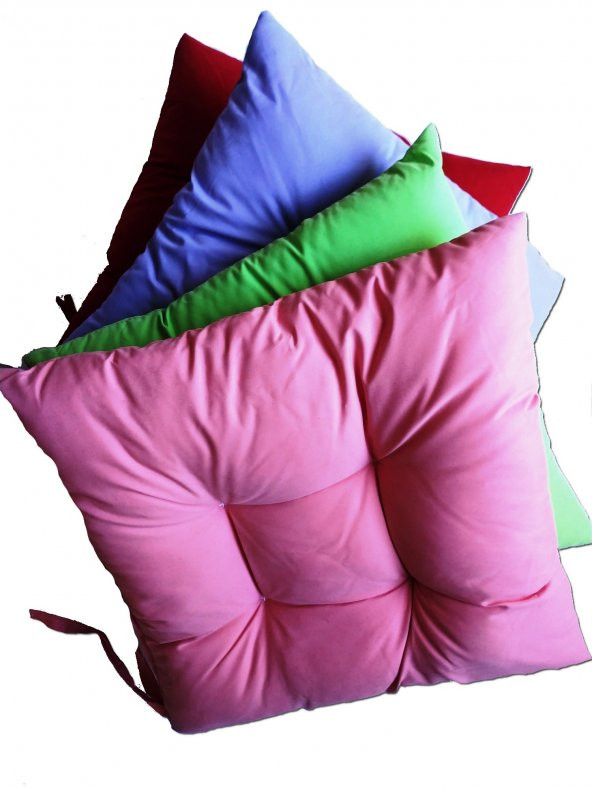 Dekoratif Pofuduk Bağcıklı Silikonlu Sandalye Minderi - 6