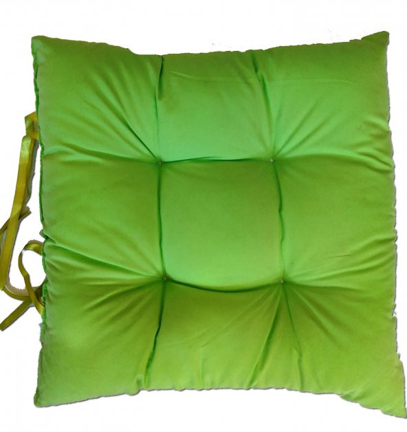 Dekoratif Pofuduk Bağcıklı Silikonlu Sandalye Minderi - 2