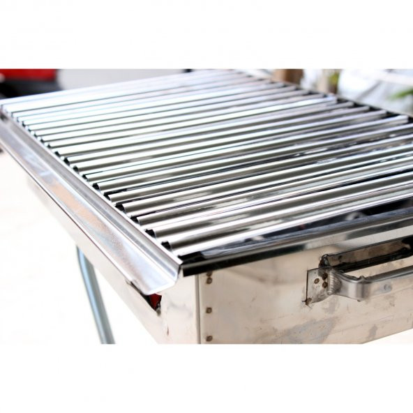 Paslanmaz Ayaklı Mangal 60cm Seyyar Kömürlü Mangal Barbekü Büyük - 3
