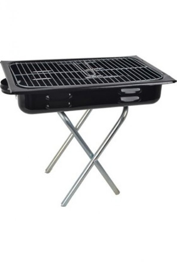 Seyyar Mangal Ayaklı Emaye 60cm Kömürlü Mangal Barbekü Dikdörtgen - 2