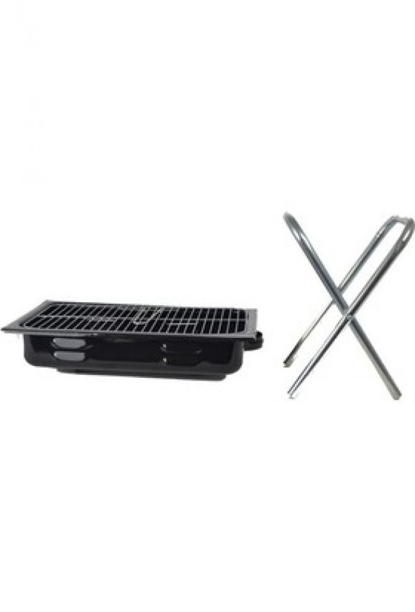 Seyyar Mangal Ayaklı Emaye 60cm Kömürlü Mangal Barbekü Dikdörtgen - 3