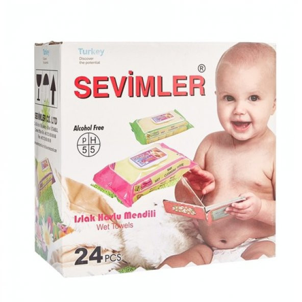 Sevimler Babys Havlu Sensitive Kapaklı 72 li 24 Paket 1536 Yaprak