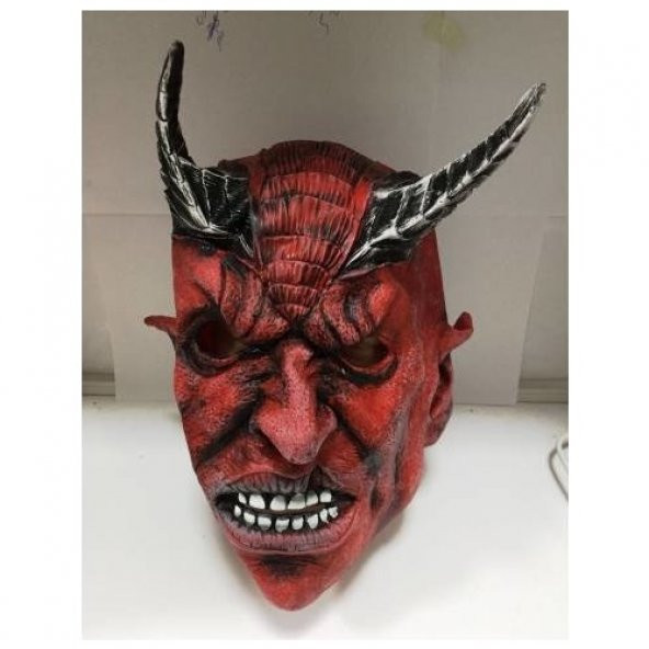 Buldum Şeytanlı Boynuzlu Korku Maskesi Şaka Maskesi