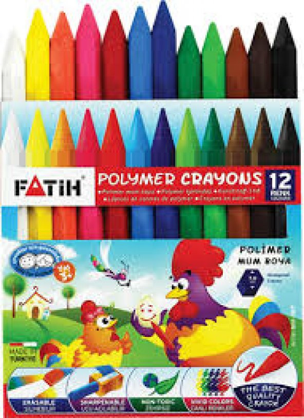 Fatih Polymer Crayon Boya 12 Renk Kısa 50120