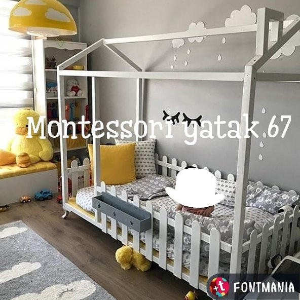 Montessori yatak BEYAZ ayakli en uygun fiyata