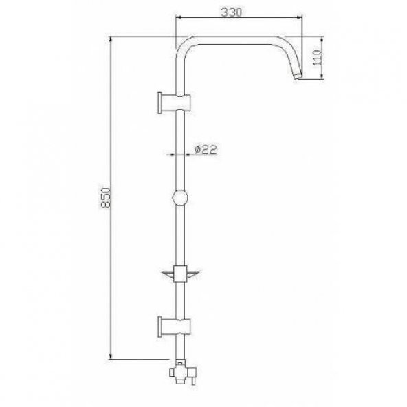 ECA Tiera Banyo Bataryası+TEMA Rain Quadro Tepe Duş Takım+3lü Raf  (469+53240+Süngerlik) 3lü Set - 6