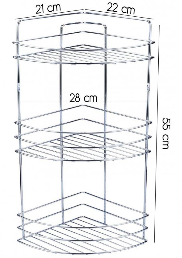 ECA Tiera Banyo Bataryası+TEMA Rain Quadro Tepe Duş Takım+3lü Raf  (469+53240+Süngerlik) 3lü Set - 7