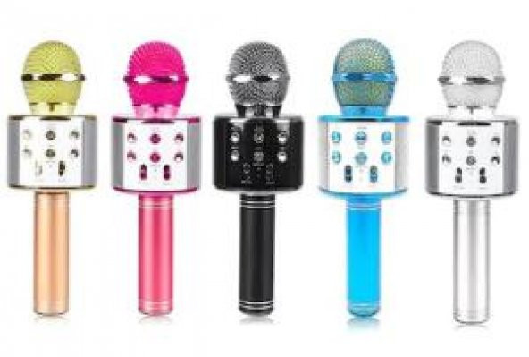 WS-858 Sihirli Karaoke Bluetooth Mikrofon Aux SD Kart Hoparlör