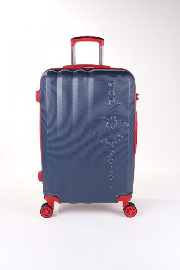 Cap Polos | ABS Valiz - Mavi ve Kırmızı Çizgili Kabin Boy Valiz