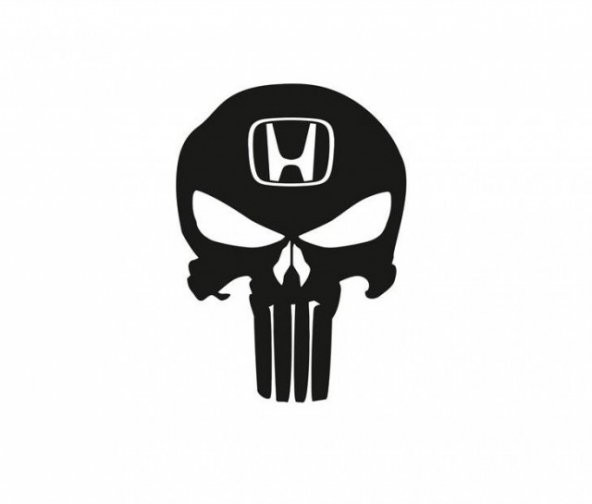 Honda Kuru Kafa Punisher Araba Sticker Yapıştırma