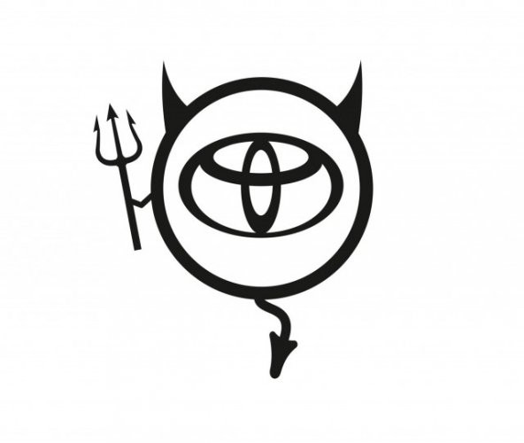 Toyota Araba Komik Şeytan Sticker Yapıştırma