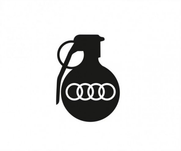 Audi Araba Komik El Bombası Sticker Yapıştırma