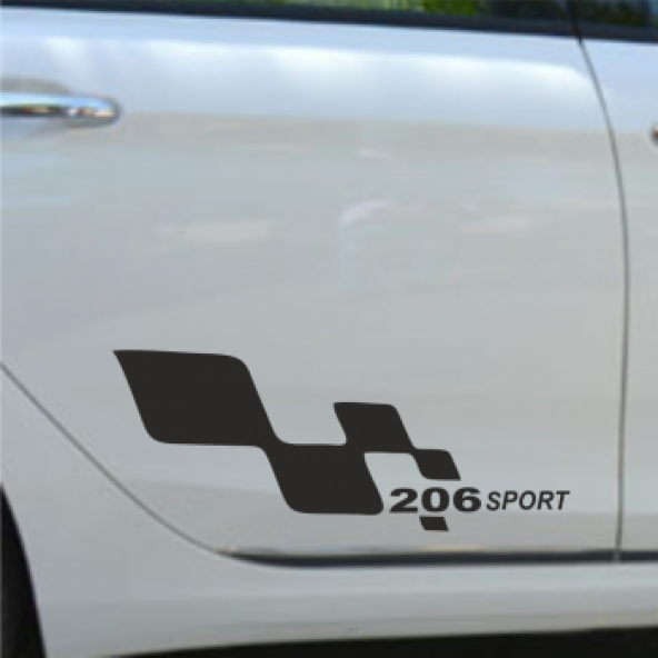 Peugeot 206 Yapıştırma Yan kapı Sport Oto Sticker Sağ Sol 2 Adet 