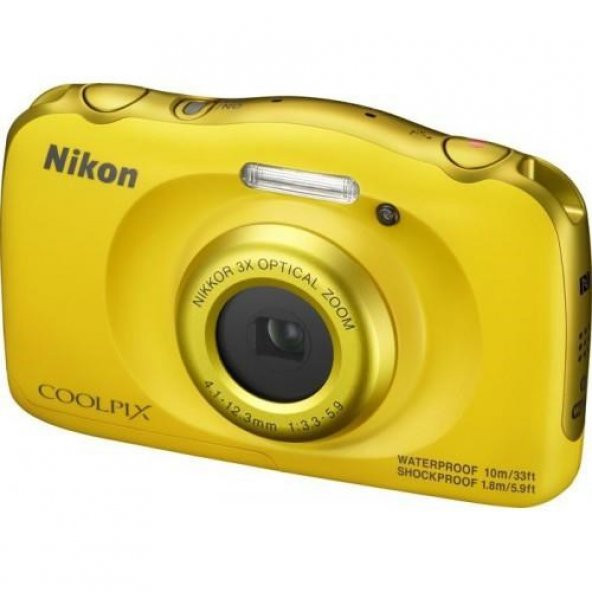 Nikon W100 Suya Dayanıklı Dijital Fotoğraf Makinesi (Sarı)