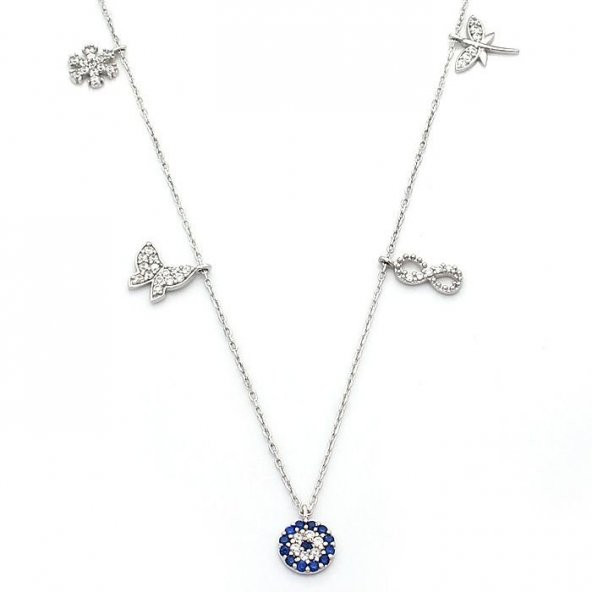 Nazar Boncuklu Sonsulzuk Kartanesi Model Bayan Kolye ürün görseli