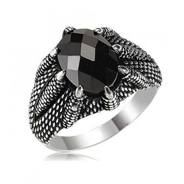 925 Ayar Gümüş Zirkon Taşlı Kartal Pençeli Yüzük ürün görseli