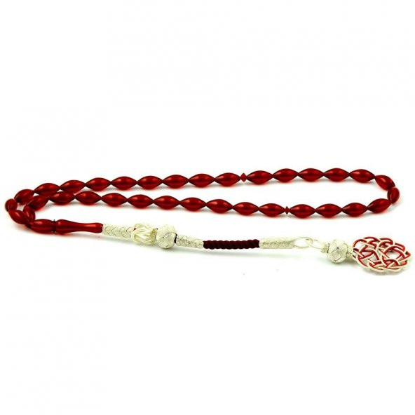 1000 Ayar Kazaz Püsküllü Sıkma Kehribar Tesbih ürün görseli