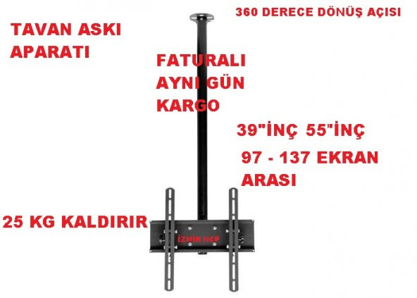 39 İNÇ 55İNÇ LED LCD LER İÇİN TAVAN ASKI APARATI