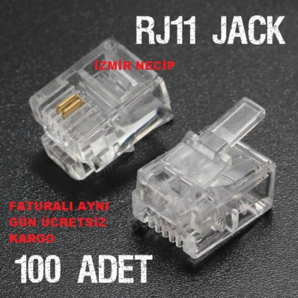 Rj11 Telefon Jack 100lü BİR PAKET TELEFON JAKI