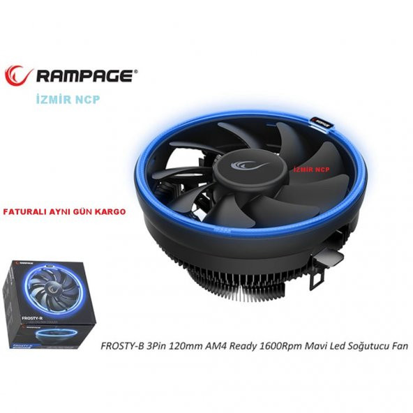 PC FAN SESSİZ MAVİ LEDLİ RAMPAGE SOĞUTUCU FAN