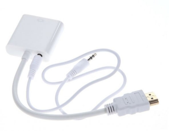 HDMI TO VGA +SESLİ MONÜTÖRÜ TV YAPMA APARATI UYDU CİHAZI İÇİN - 3