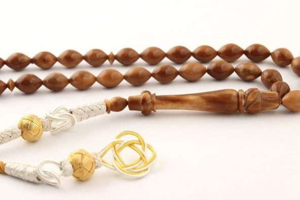 1000 Ayar Kazaz Püsküllü Arpa Kesim Kuka Tesbih - Resim 2