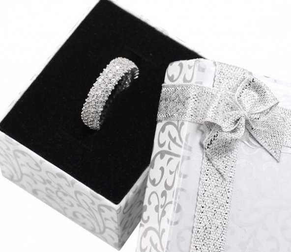 925 Ayar Gümüş 3 Sıra TamTur Model Yüzük - Resim 2