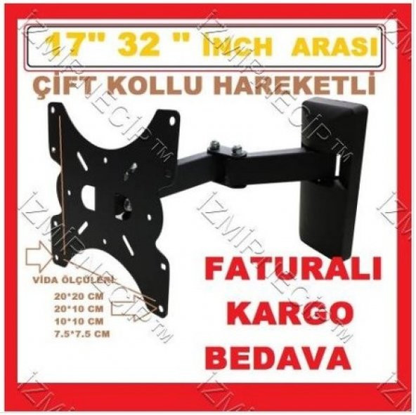 32 İNÇ 49 İNÇ ARASI  80 82 106 116 120 122 EKRAN LED LCD TELEVİZYON  TV HAREKETLİ ASKI APARATI