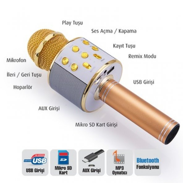 Yeni Bir Eğlence Karaoke Mikrofon Sihirli Karaoke Bluetooth Mikro - 2