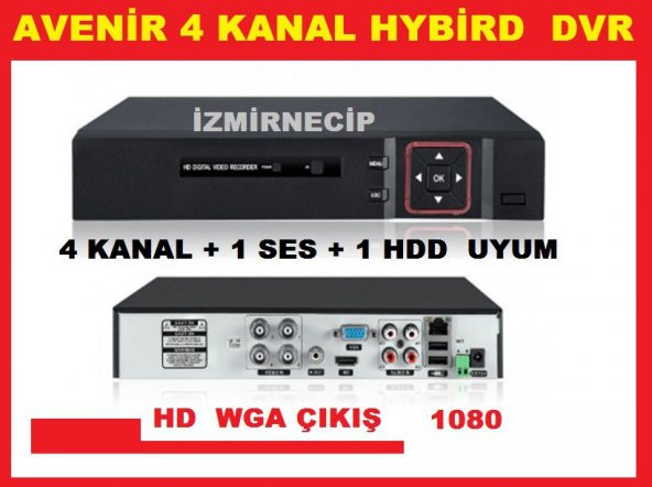 AVENİR Hybrid AHD VE ANALOG DVR KAMERA Kayıt Cihazı 4 KANAL HD