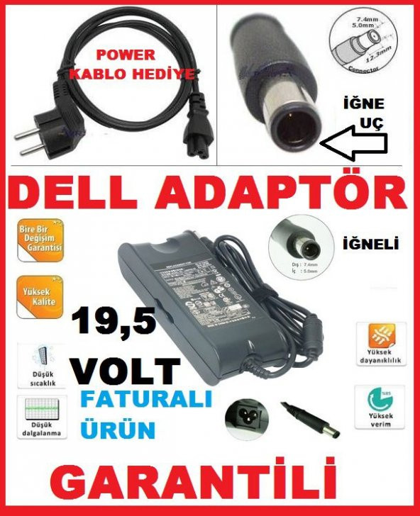 DELL UYUMLU LAPTOP ŞARJ ADAPTÖRÜ ŞARZ ŞARJ ALETİ - 1