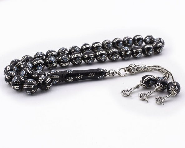 Özel Firuze İşlemeli Erzurum Oltusu Tesbih - Resim 2