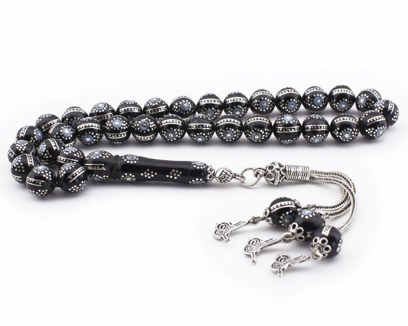 Özel Firuze İşlemeli Erzurum Oltusu Tesbih - Resim 3