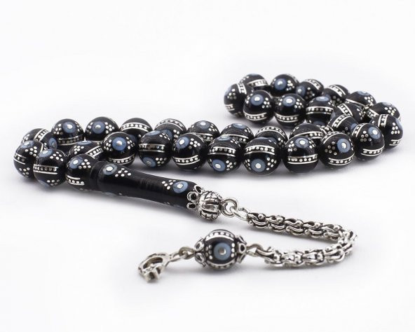 Firuze ve Yarma İşlemeli Erzurum Oltusu Tesbih - Resim 2