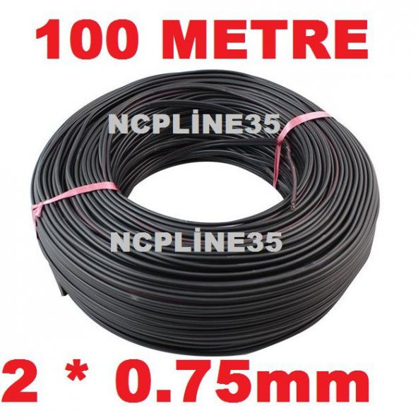 2*0,75 2X0,75MM HOPARLÖR KABLO SİYAH OTO SES ANFİ KABLOSU