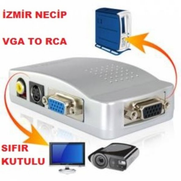 Vga To Rca Converter Dönüştürücü Çevirici Svideo